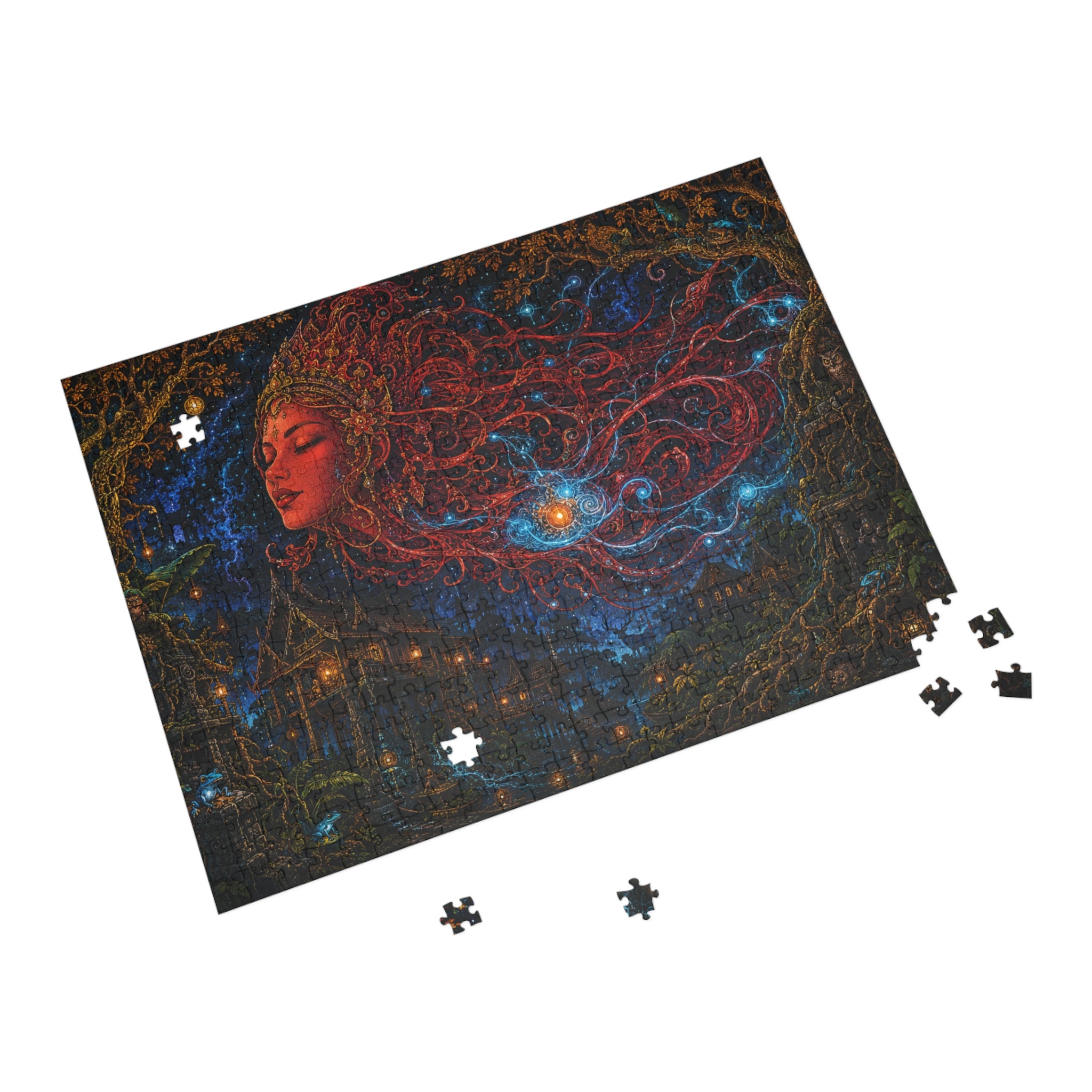 Mystic Night Goddess Puzzle — Celestial Art Jigsaw (252/500/1000 pcs)
