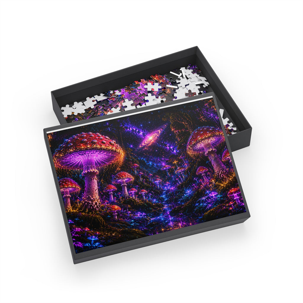 Mystical Mushroom Galaxy Puzzle — Psychedelic Space Jigsaw (96–1000 pcs)