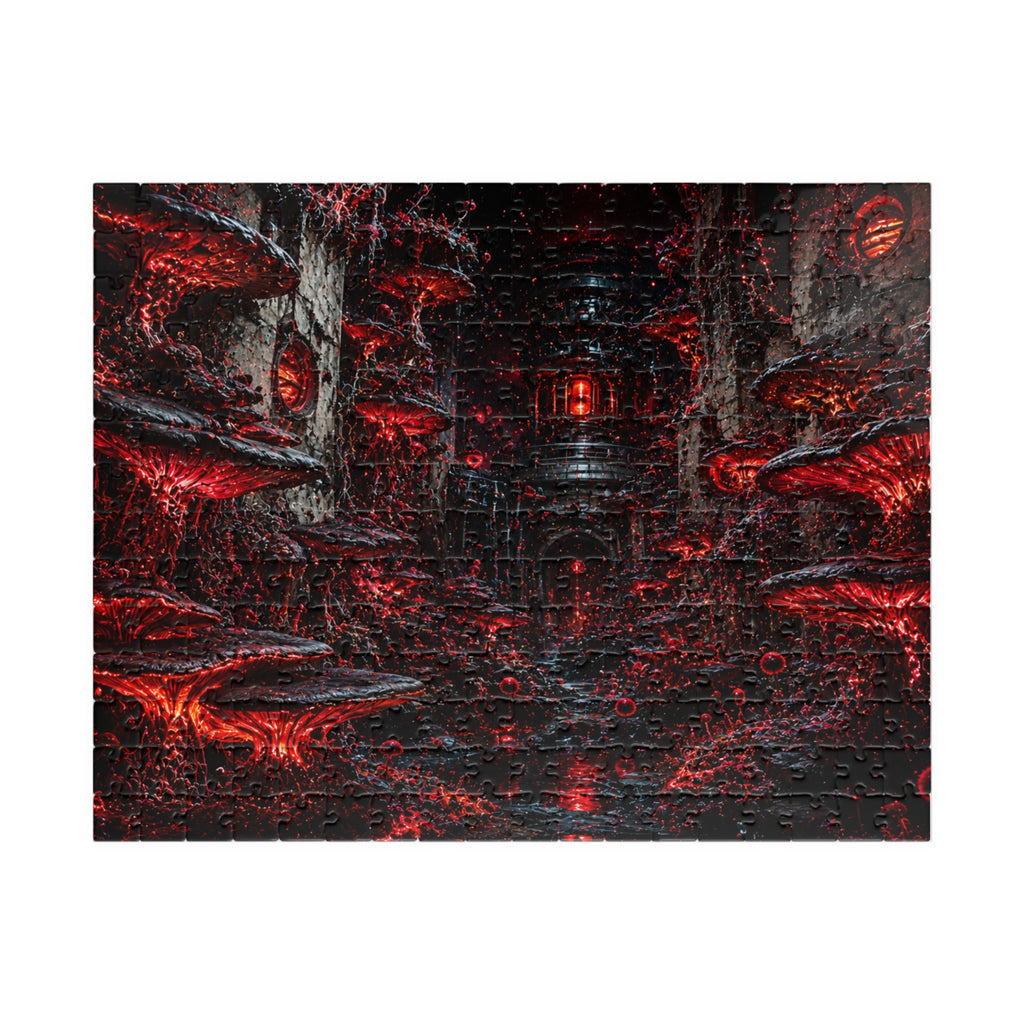 Dark Red Dungeon Puzzle — Gothic Horror Jigsaw (110/252/520/1014 pcs)