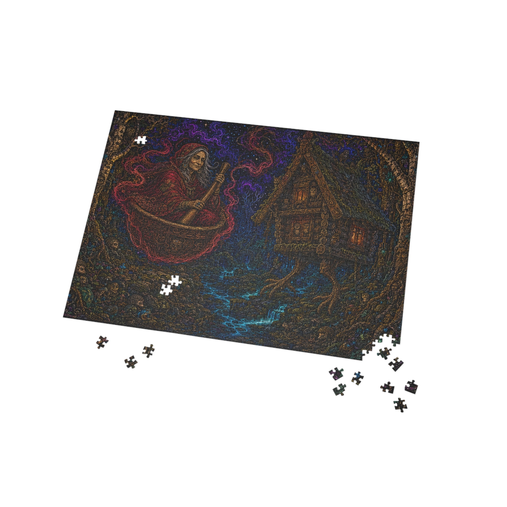 Baba Yaga Witch Cottage Puzzle — Mystical Folklore Jigsaw (96–1000 pcs)