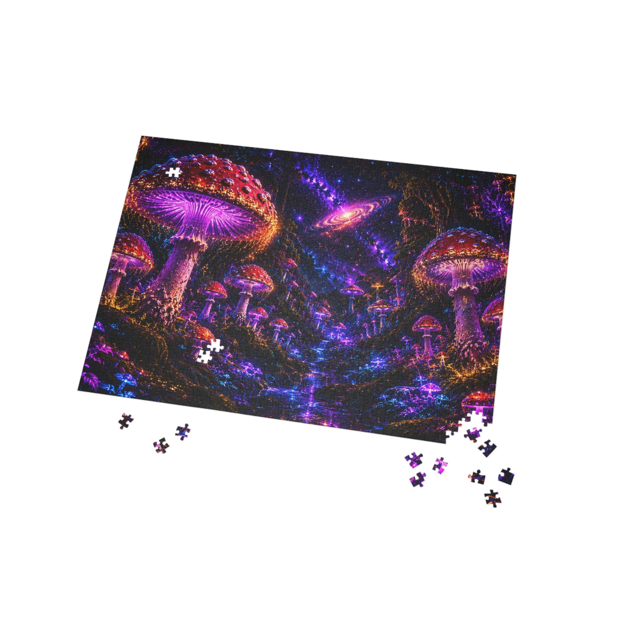 Mystical Mushroom Galaxy Puzzle — Psychedelic Space Jigsaw (96–1000 pcs)