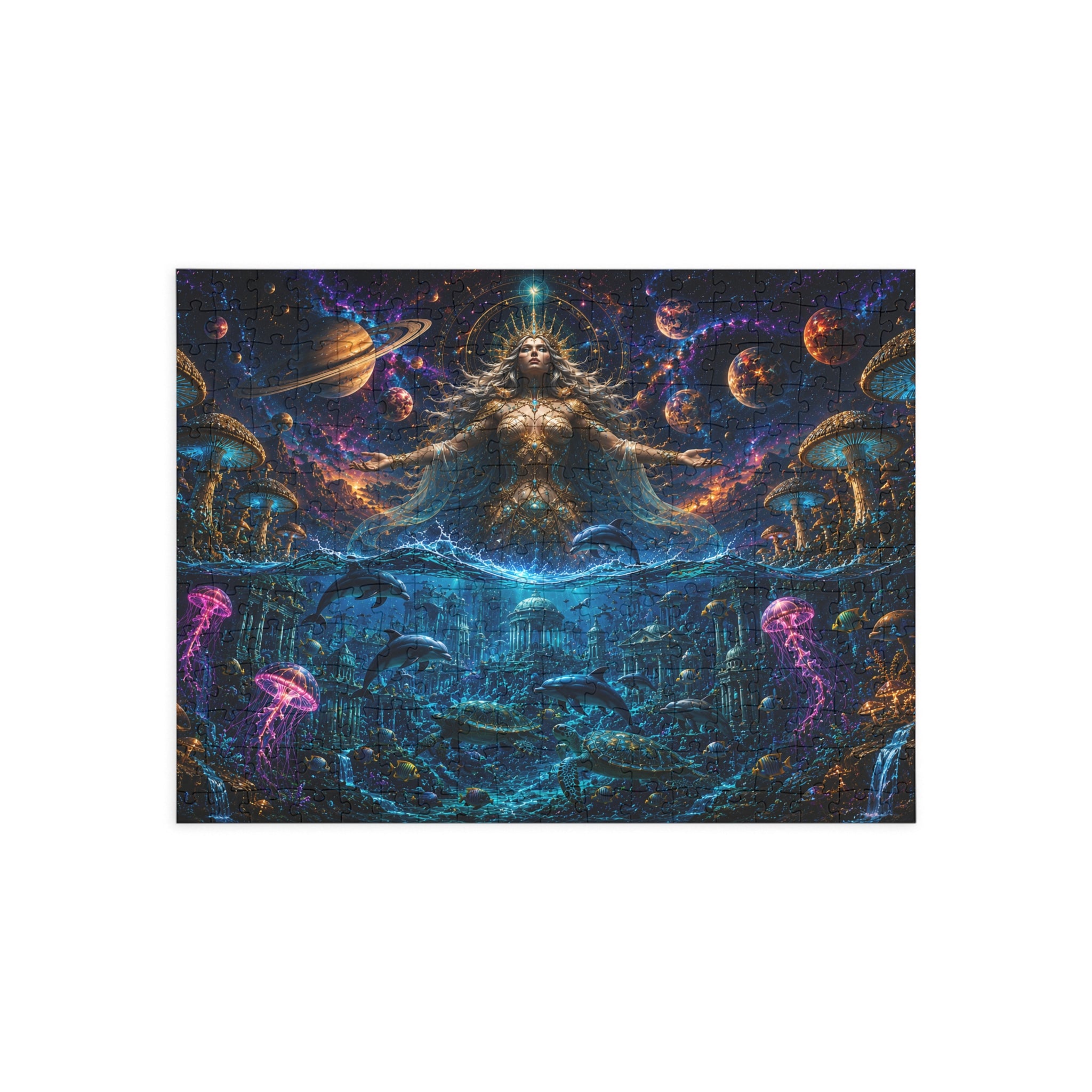 Cosmic Ocean Goddess Puzzle — Mystical Space & Sea 96/252/500/1000-Piece Jigsaw