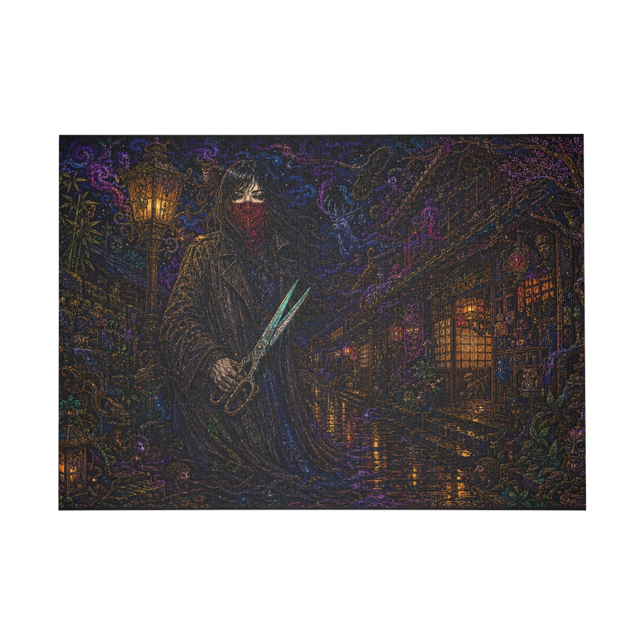 Dark Victorian Mystery Puzzle — Gothic Night Street 500/1000-Piece Jigsaw