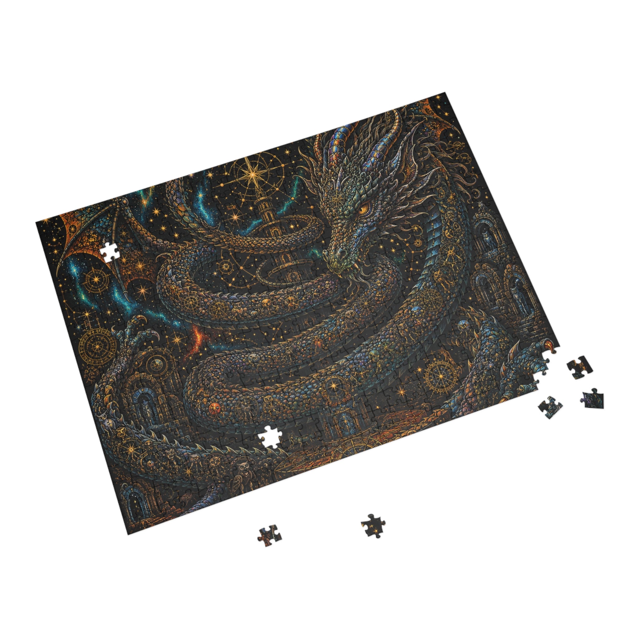 Mystic Dragon Constellation Puzzle — Fantasy Art Jigsaw (96–1000 pcs)