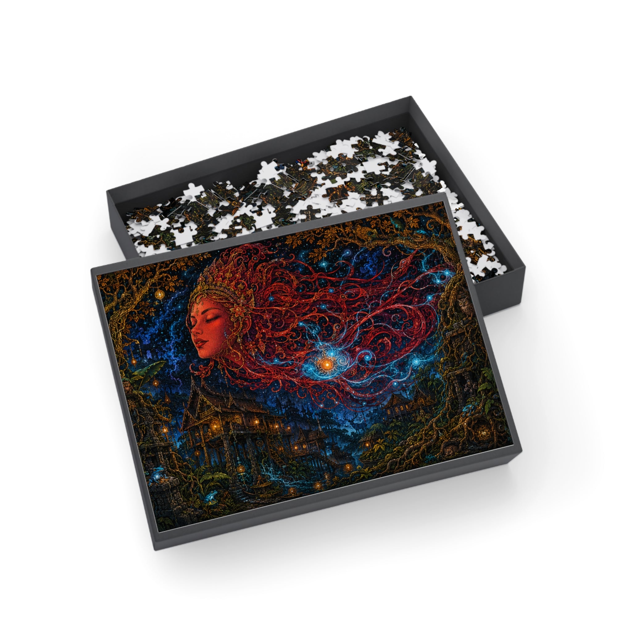 Mystic Night Goddess Puzzle — Celestial Art Jigsaw (252/500/1000 pcs)