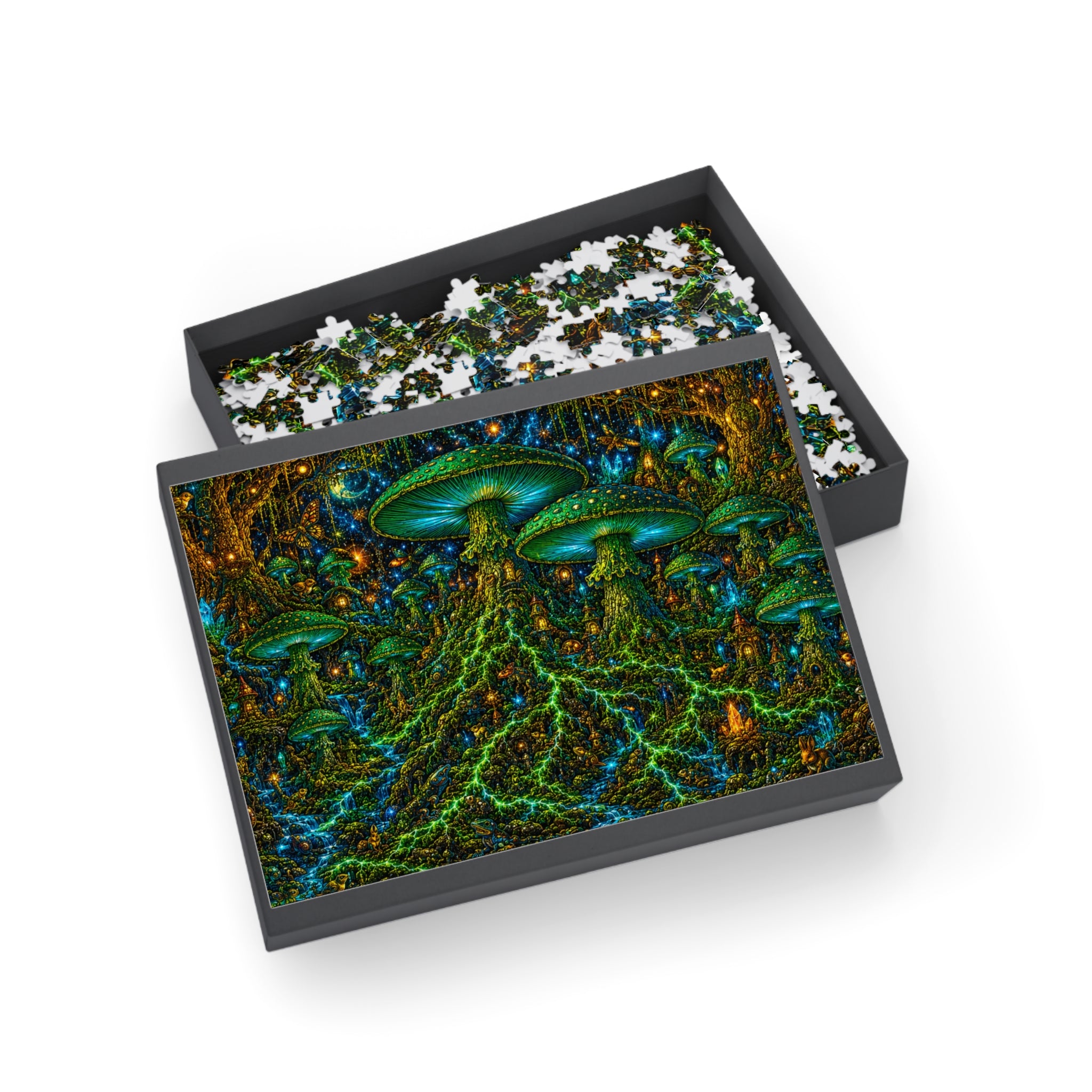 Mystical Mushroom Forest Puzzle — Psychedelic 252/500/1000-Piece Jigsaw