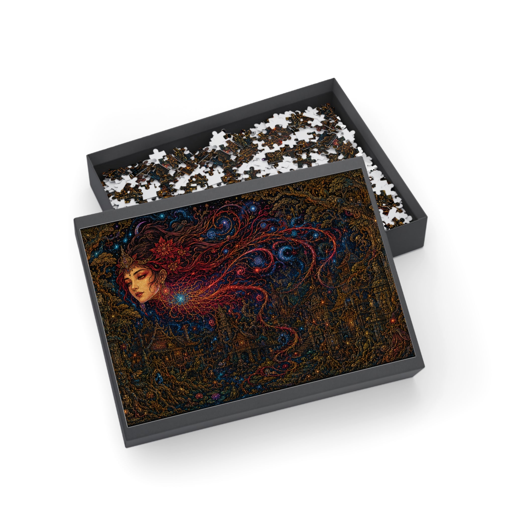 Mystic Night Sky Puzzle – Ethereal Woman Fantasy Art (96/252/500/1000 pcs)