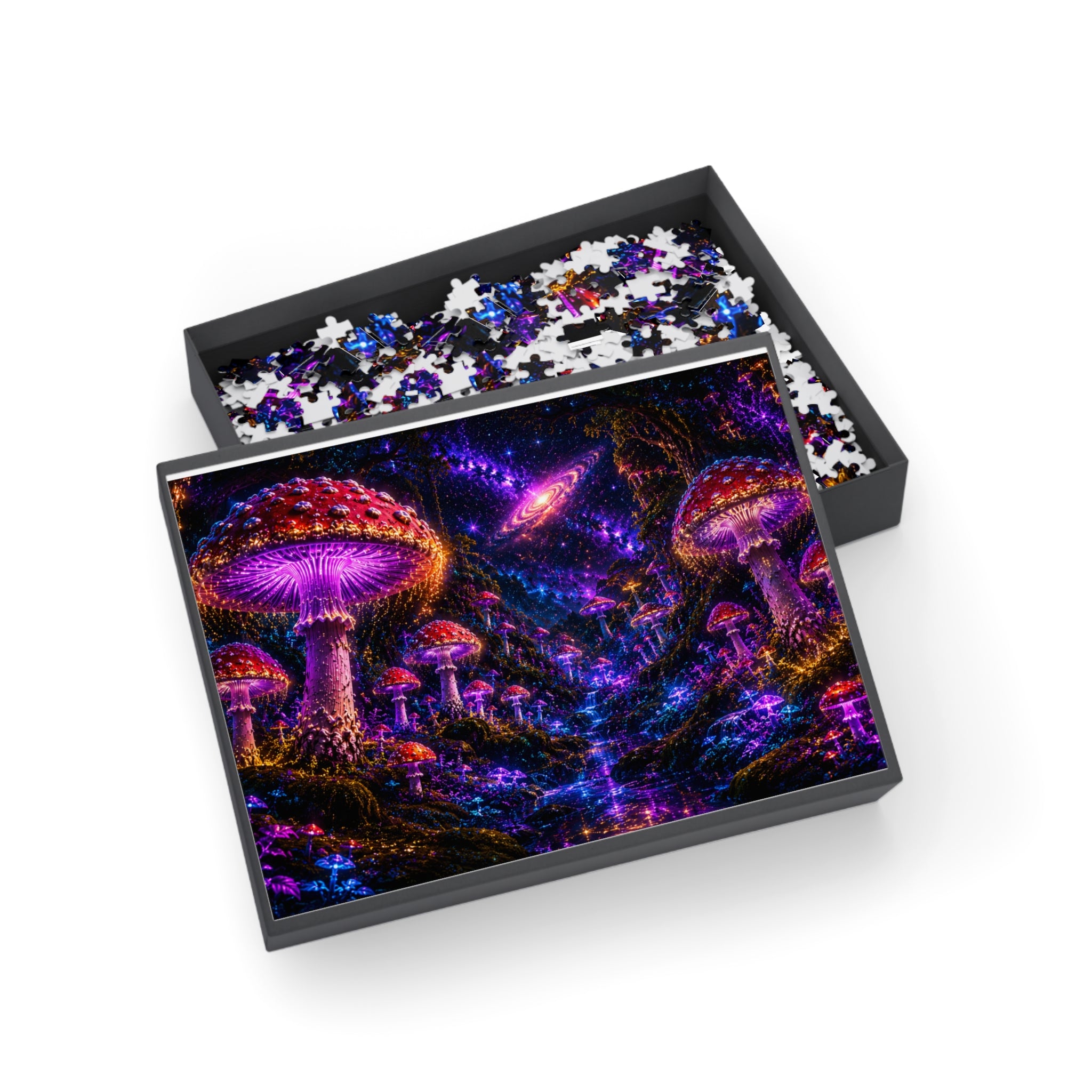 Mystical Mushroom Galaxy Puzzle — Psychedelic Space Jigsaw (96–1000 pcs)