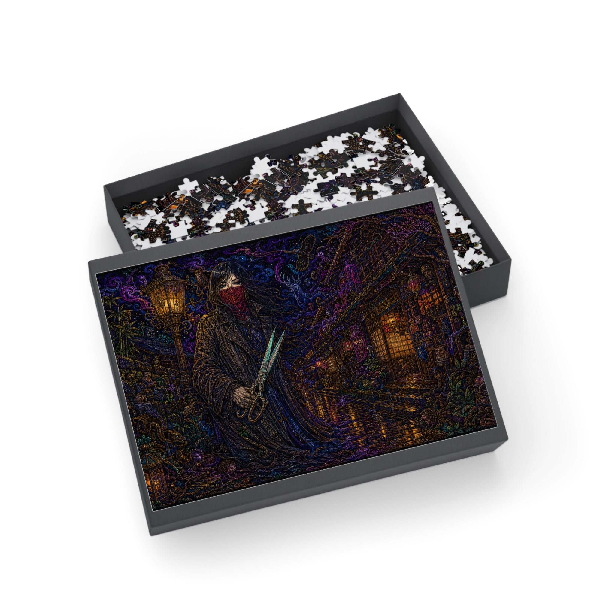 Dark Victorian Mystery Puzzle — Gothic Night Street 500/1000-Piece Jigsaw