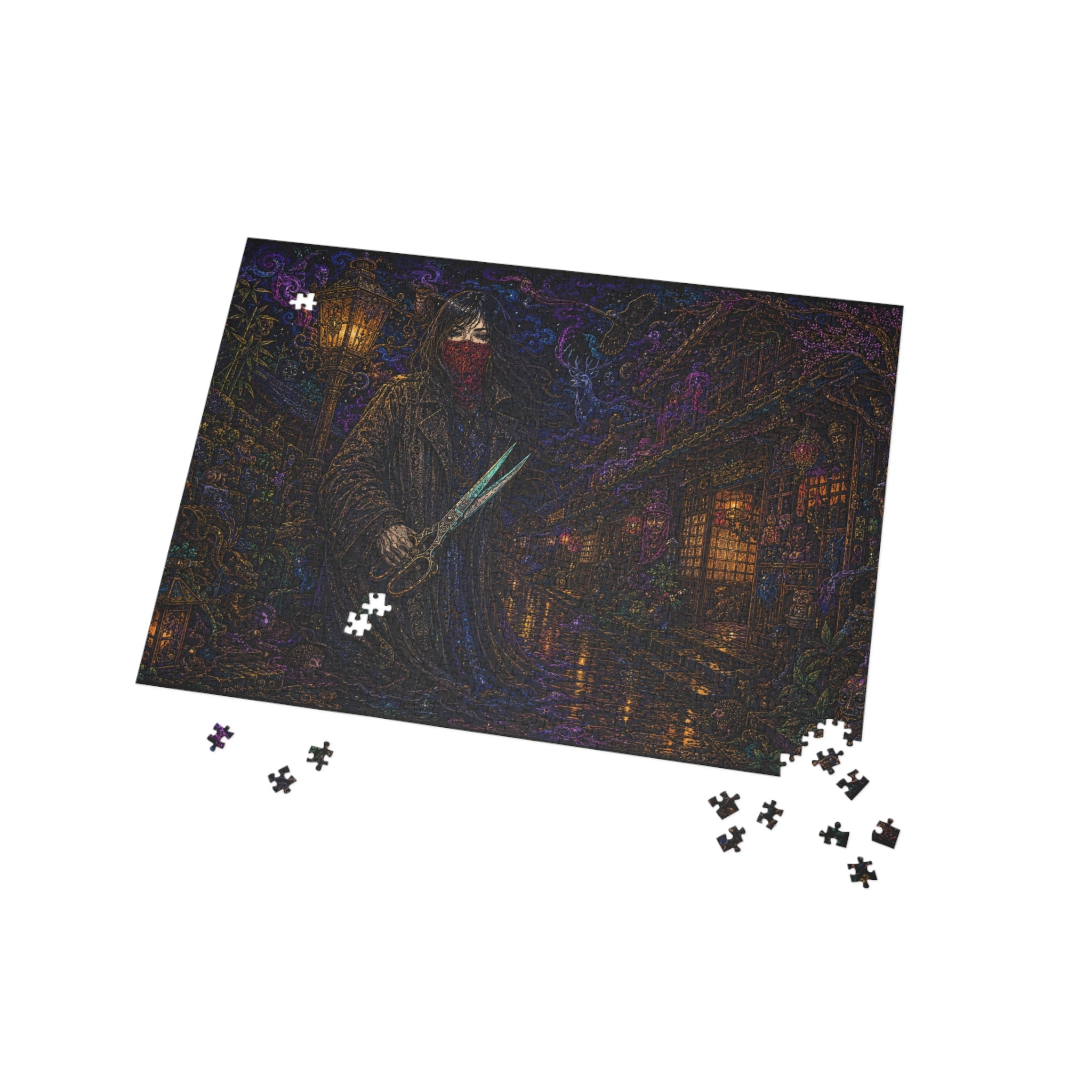 Dark Victorian Mystery Puzzle — Gothic Night Street 500/1000-Piece Jigsaw