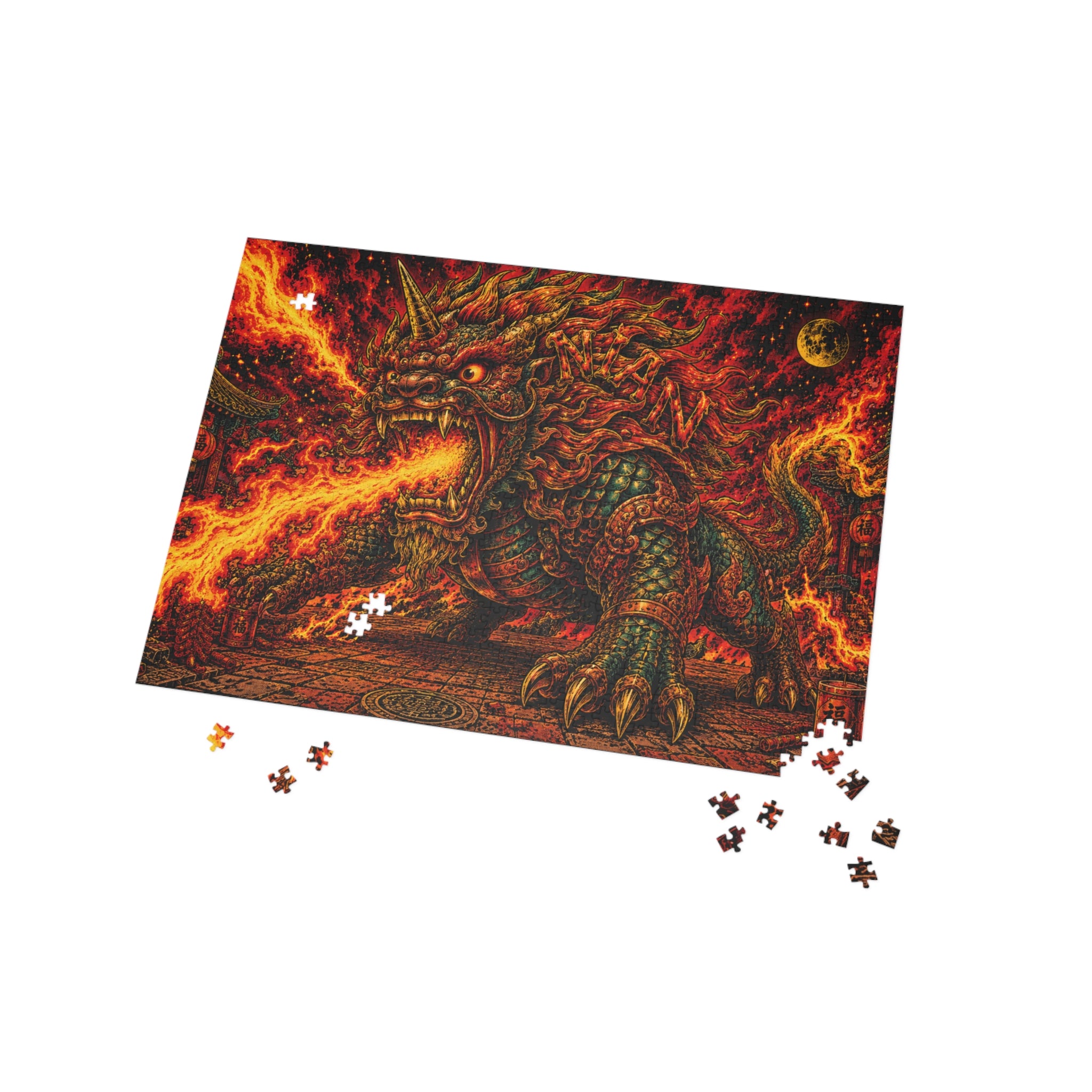 Dragon Fire Jigsaw Puzzle — Challenging Fantasy Puzzle (252/500/1000 pcs)