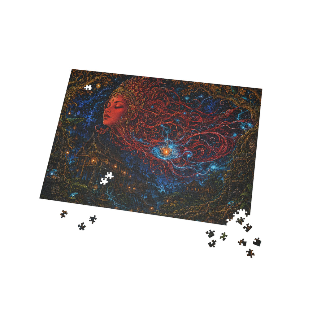 Mystic Night Goddess Puzzle — Celestial Art Jigsaw (252/500/1000 pcs)