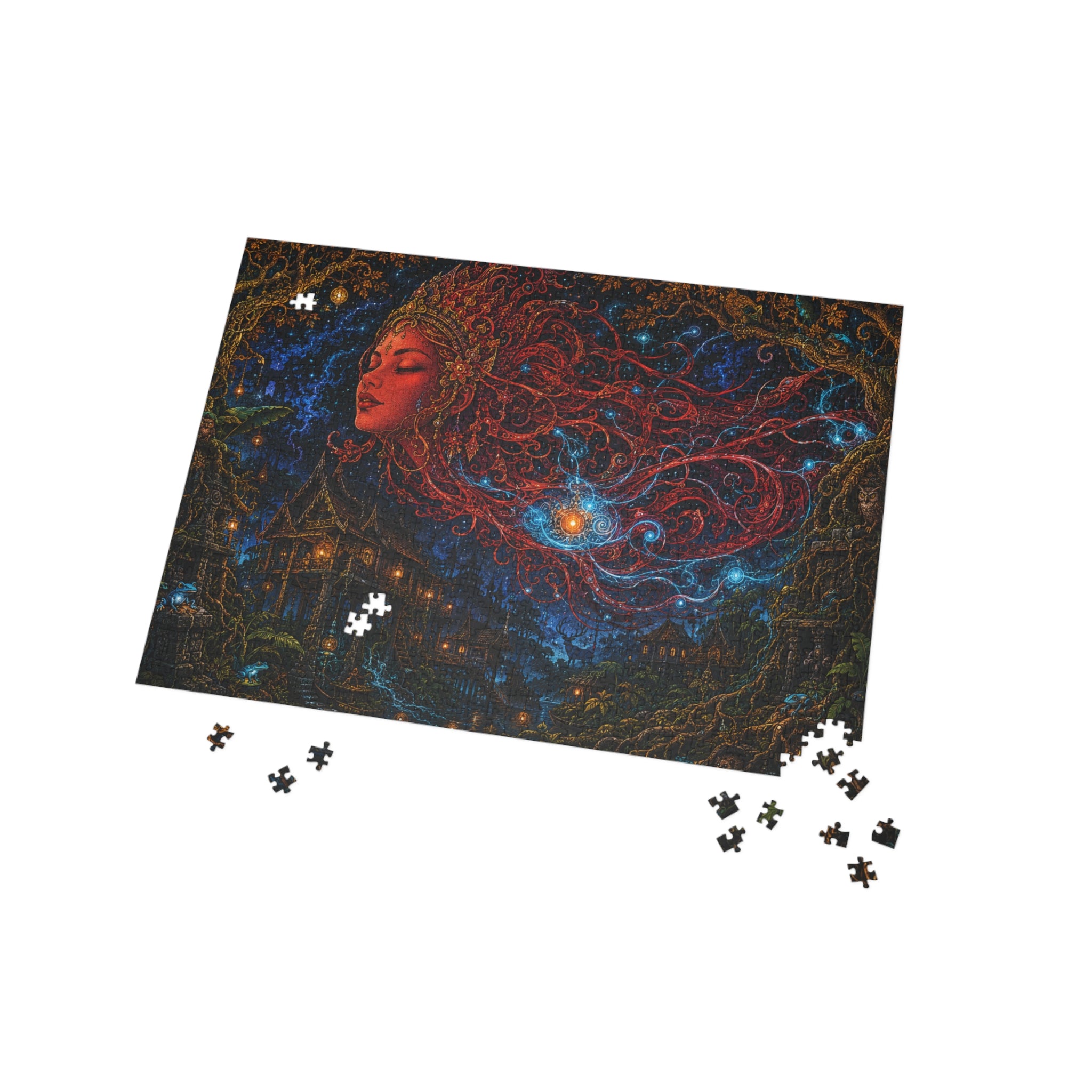 Mystic Night Goddess Puzzle — Celestial Art Jigsaw (252/500/1000 pcs)