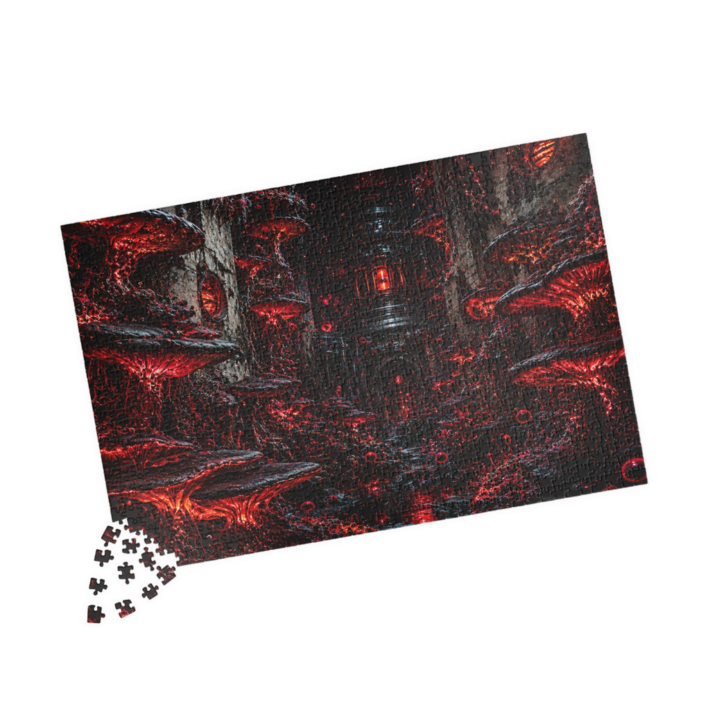 Dark Red Dungeon Puzzle — Gothic Horror Jigsaw (110/252/520/1014 pcs)
