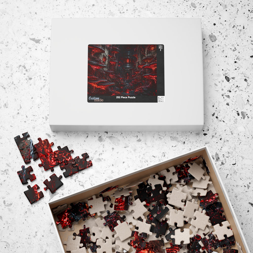 Dark Red Dungeon Puzzle — Gothic Horror Jigsaw (110/252/520/1014 pcs)
