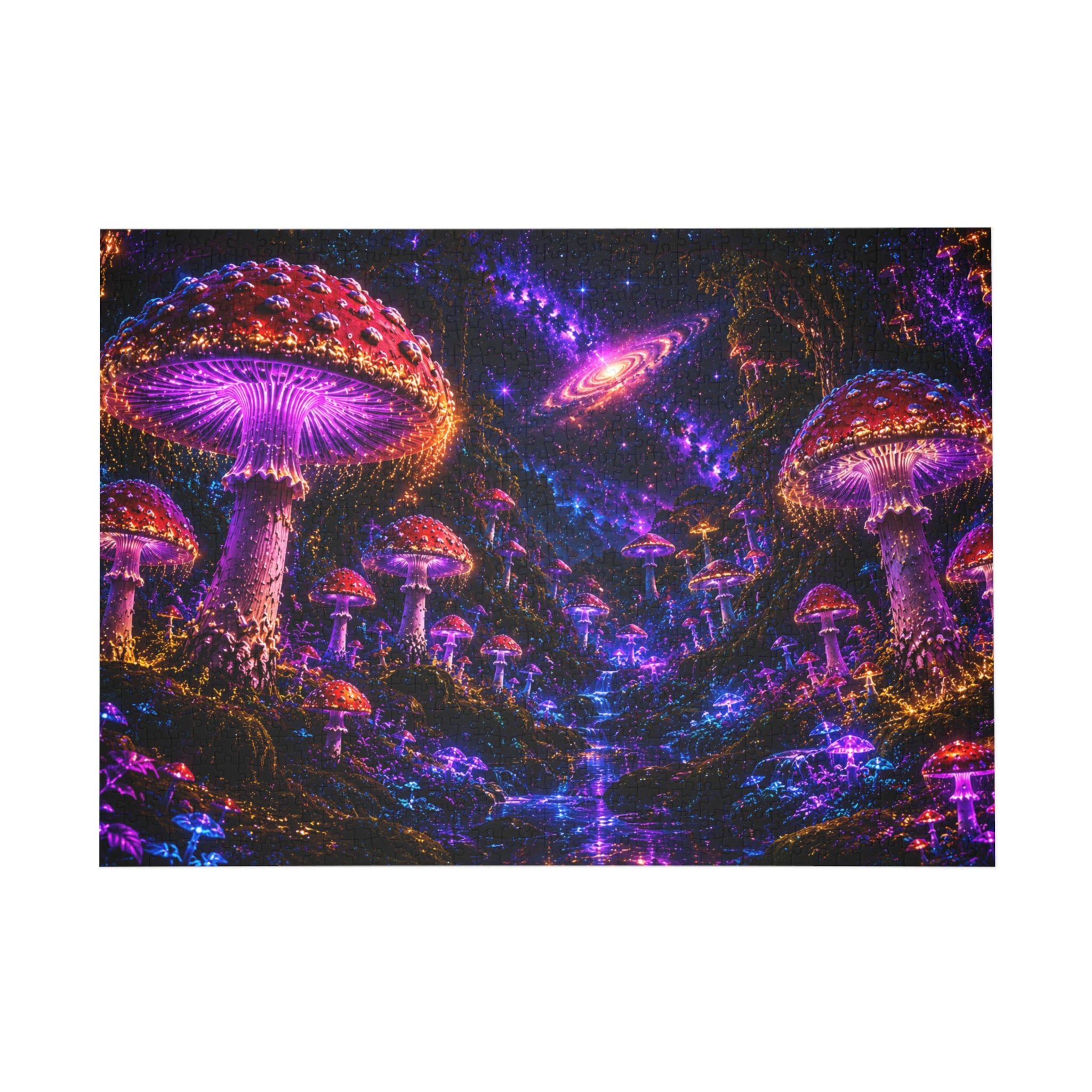 Mystical Mushroom Galaxy Jigsaw Puzzle — Psychedelic Space Art (96–1000 pcs)