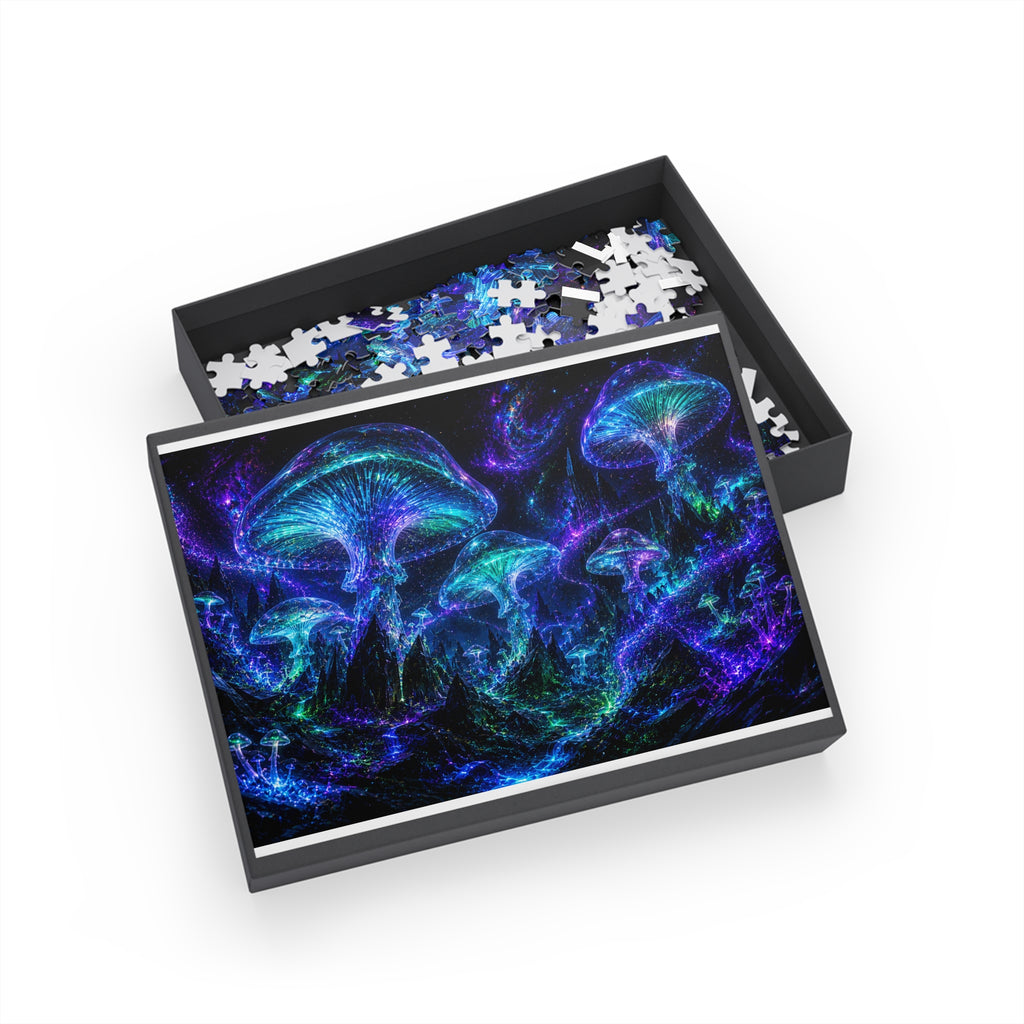 Jellyfish Nebula Puzzle — Glow-Ink Cosmic Mushroom Jigsaw (252-500–1000 pcs)