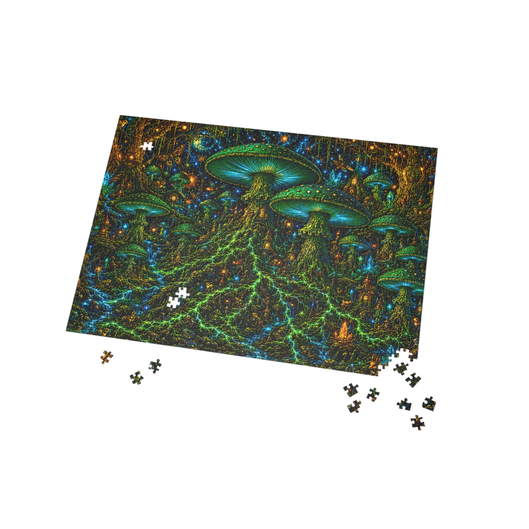 Mystical Mushroom Forest Puzzle — Psychedelic 252/500/1000-Piece Jigsaw