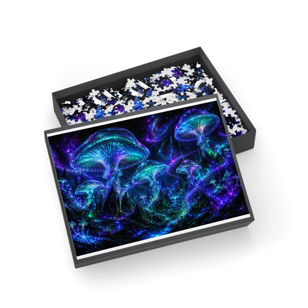 Jellyfish Nebula Puzzle — Glow-Ink Cosmic Mushroom Jigsaw (252-500–1000 pcs)