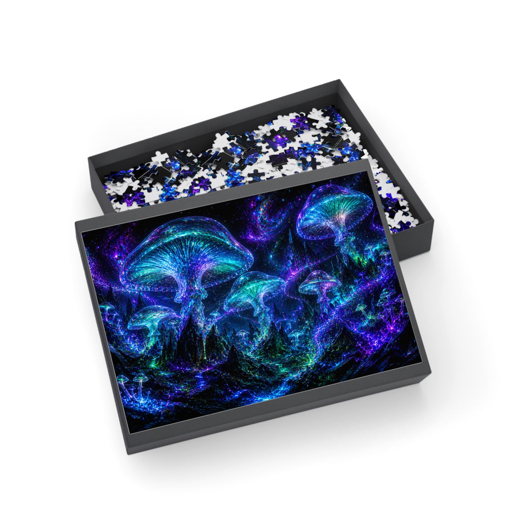 Jellyfish Nebula Puzzle — Glow-Ink Cosmic Mushroom Jigsaw (252-500–1000 pcs)