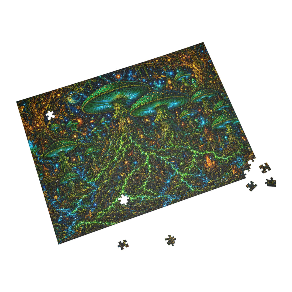 Mystical Mushroom Forest Puzzle — Psychedelic 252/500/1000-Piece Jigsaw