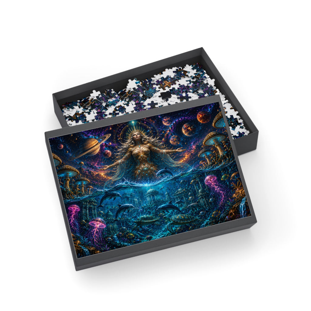 Cosmic Ocean Goddess Puzzle — Mystical Space & Sea 96/252/500/1000-Piece Jigsaw