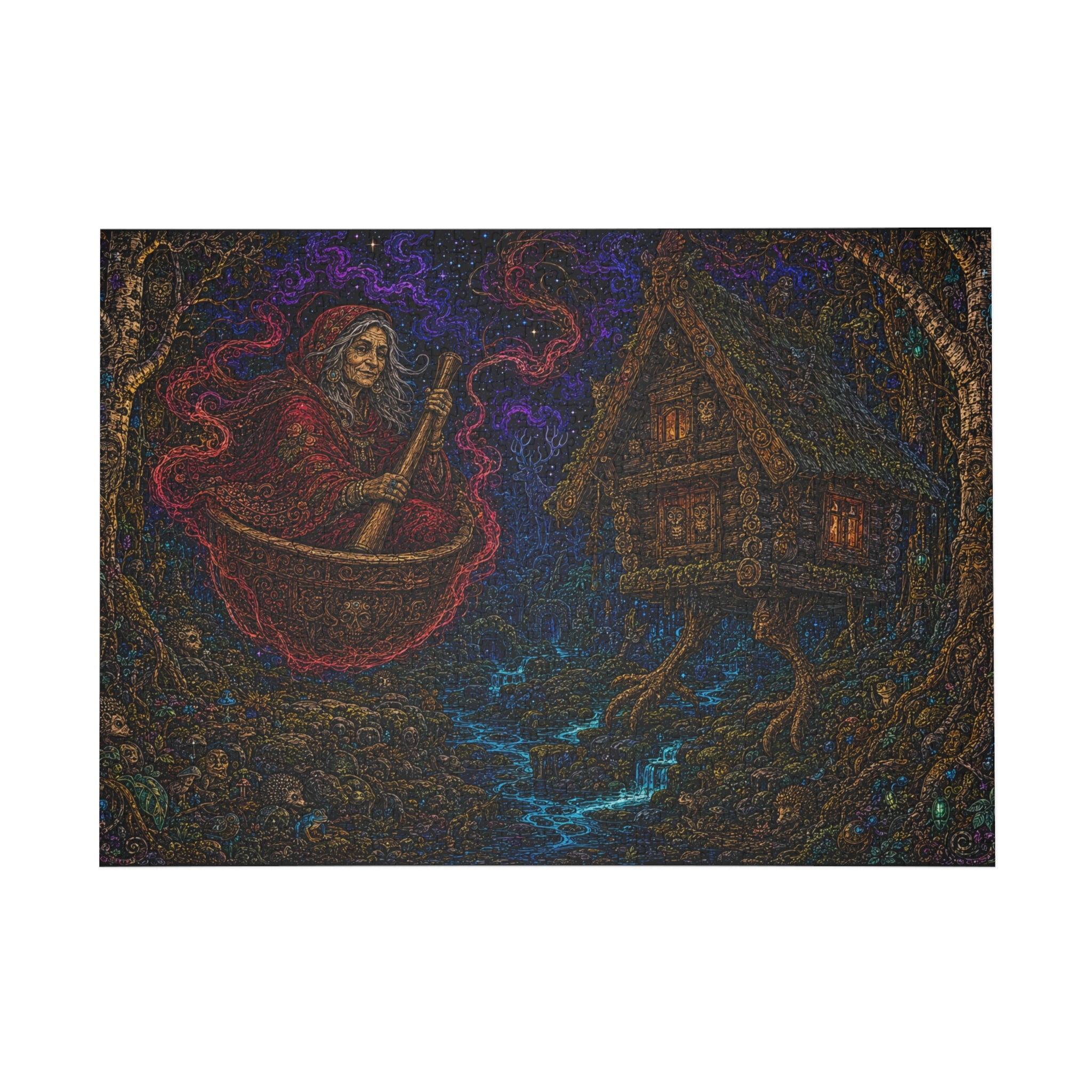 Baba Yaga Witch Cottage Puzzle — Mystical Folklore Jigsaw (96–1000 pcs)