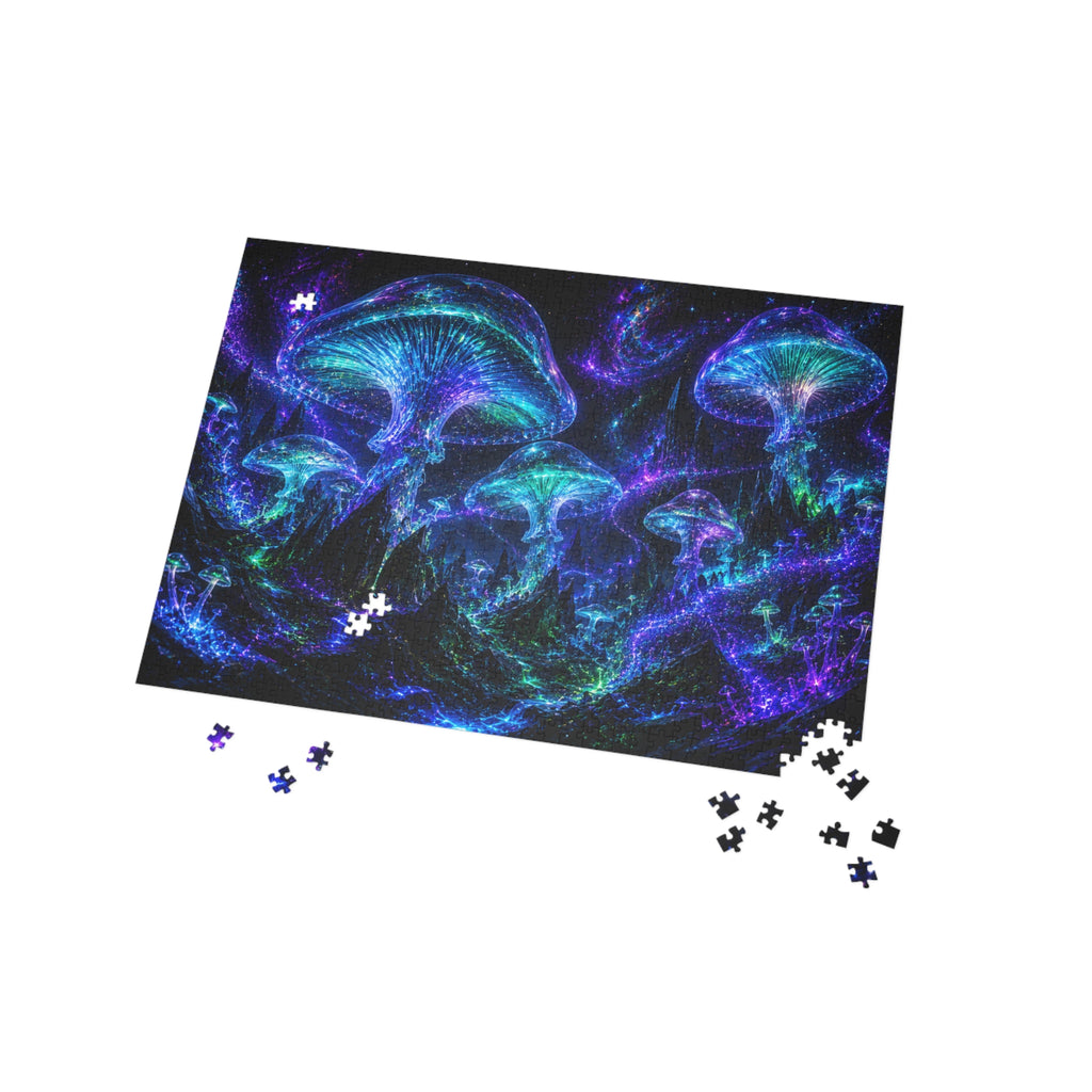 Jellyfish Nebula Puzzle — Glow-Ink Cosmic Mushroom Jigsaw (252-500–1000 pcs)