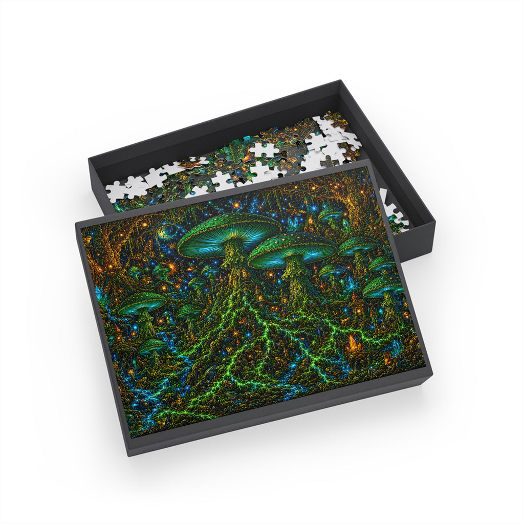 Mystical Mushroom Forest Puzzle — Psychedelic 252/500/1000-Piece Jigsaw