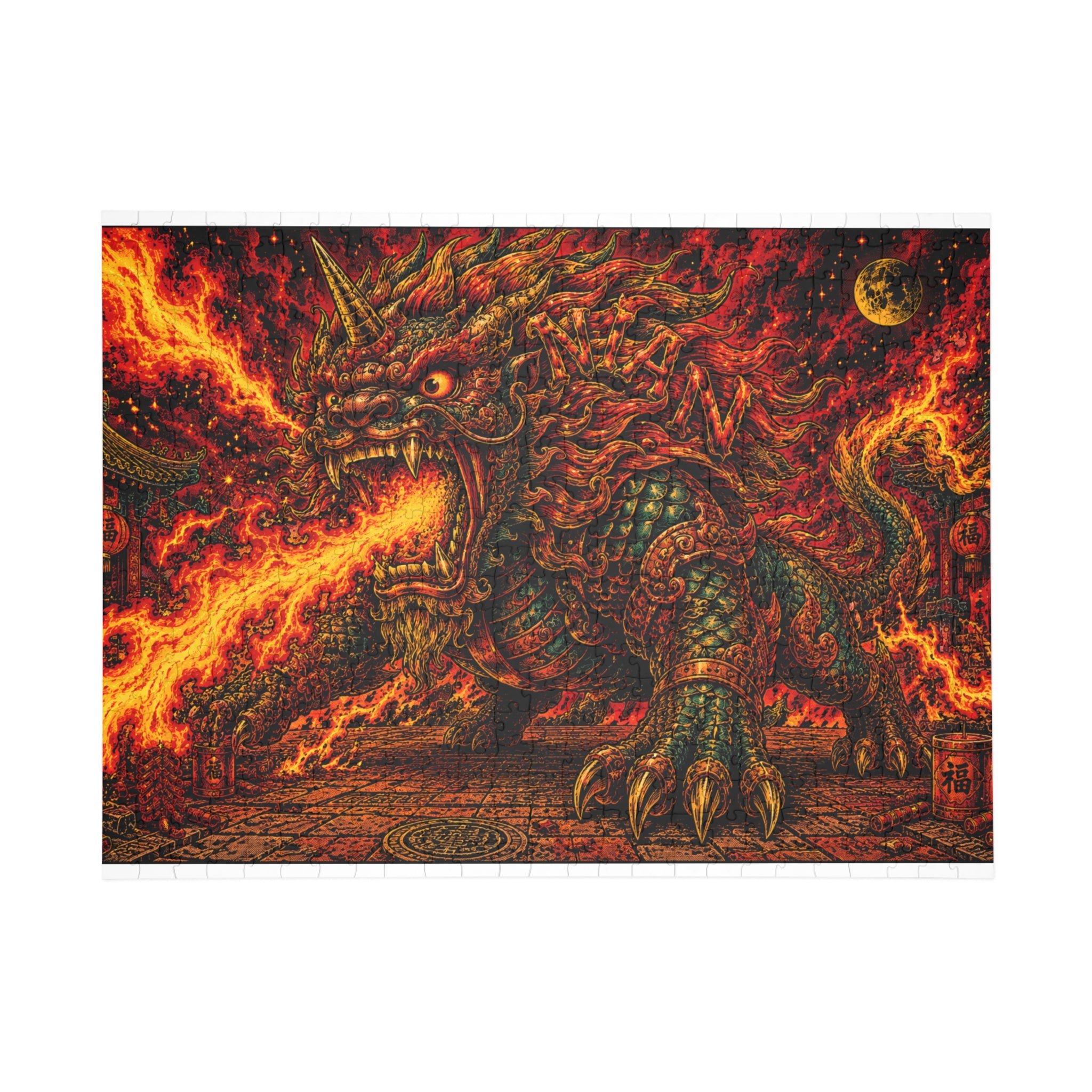 Fire-Breathing Dragon Jigsaw Puzzle — Fantasy Monster Puzzle (96/252/500/1000 pcs)
