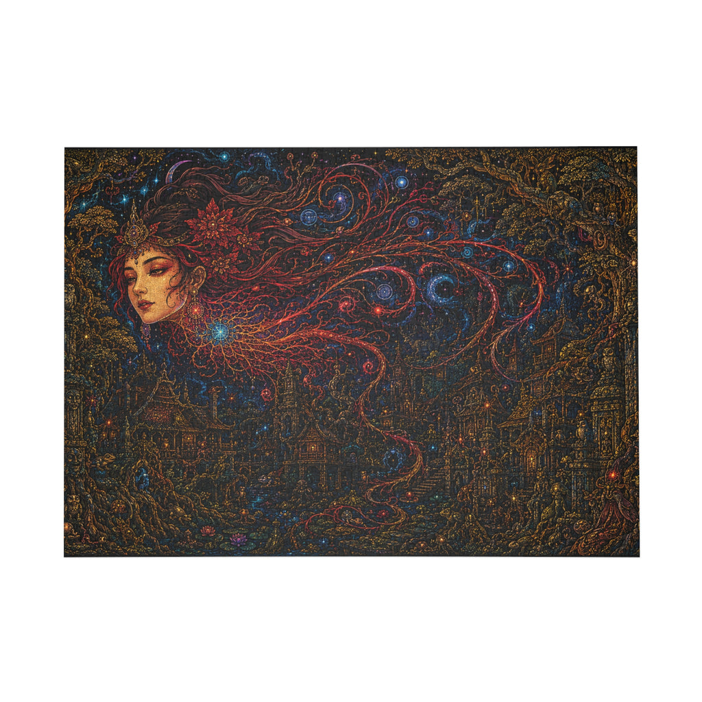 Mystic Night Sky Puzzle – Ethereal Woman Fantasy Art (96/252/500/1000 pcs)