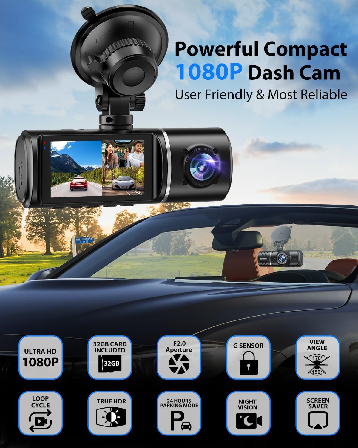 4K WiFi Dash Cam with GPS & Night Vision