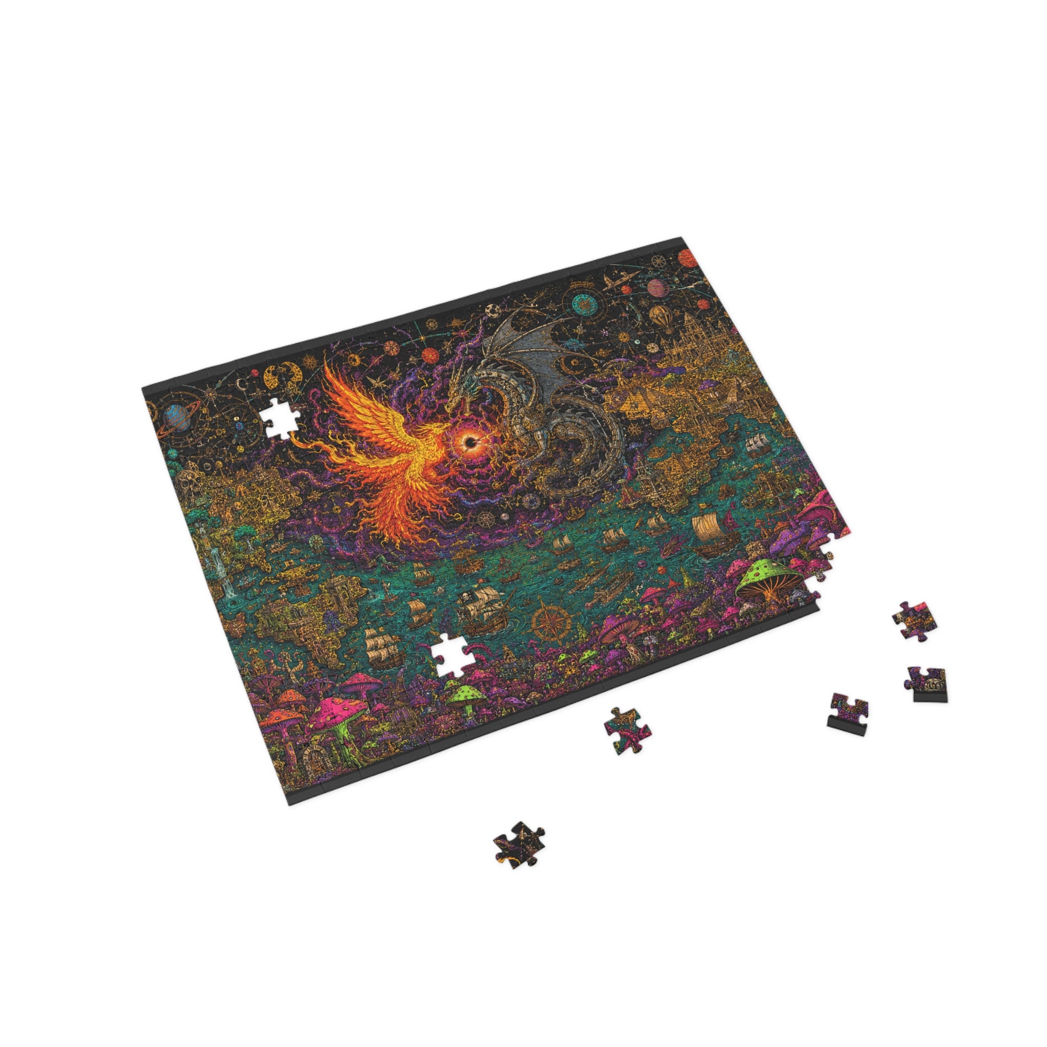 Phoenix vs Dragon Fantasy Jigsaw Puzzle — Mystical Art Puzzle (96/252/500/1000 pcs)