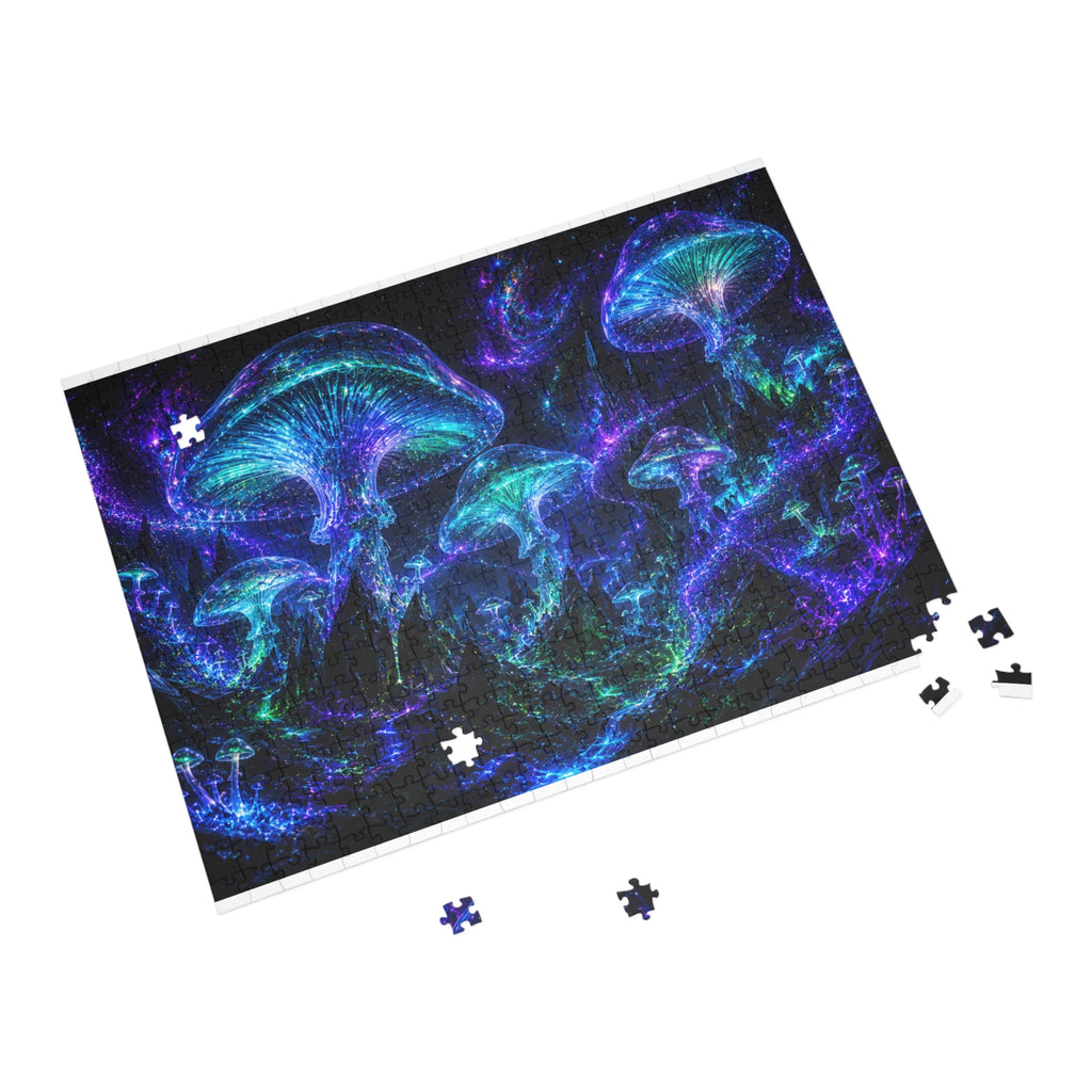 Jellyfish Nebula Puzzle — Glow-Ink Cosmic Mushroom Jigsaw (252-500–1000 pcs)