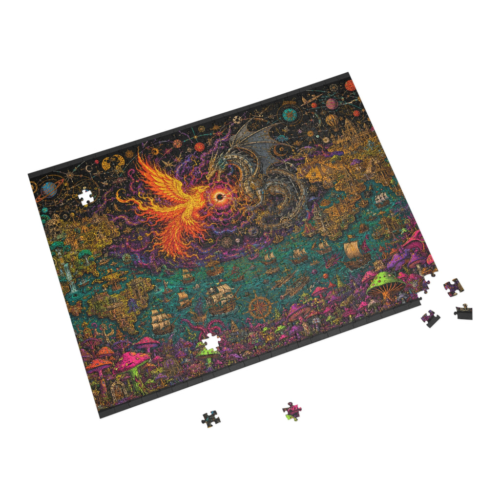 Phoenix vs Dragon Fantasy Jigsaw Puzzle — Mystical Art Puzzle (96/252/500/1000 pcs)