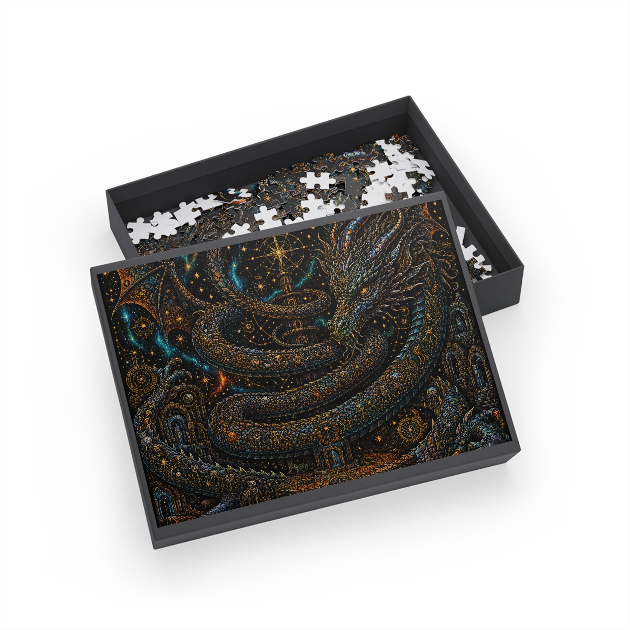 Mystic Dragon Constellation Puzzle — Fantasy Art Jigsaw (96–1000 pcs)