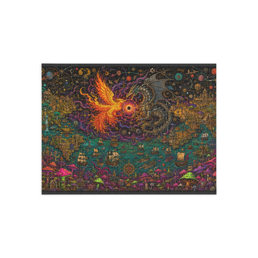 Phoenix vs Dragon Fantasy Jigsaw Puzzle — Mystical Art Puzzle (96/252/500/1000 pcs)