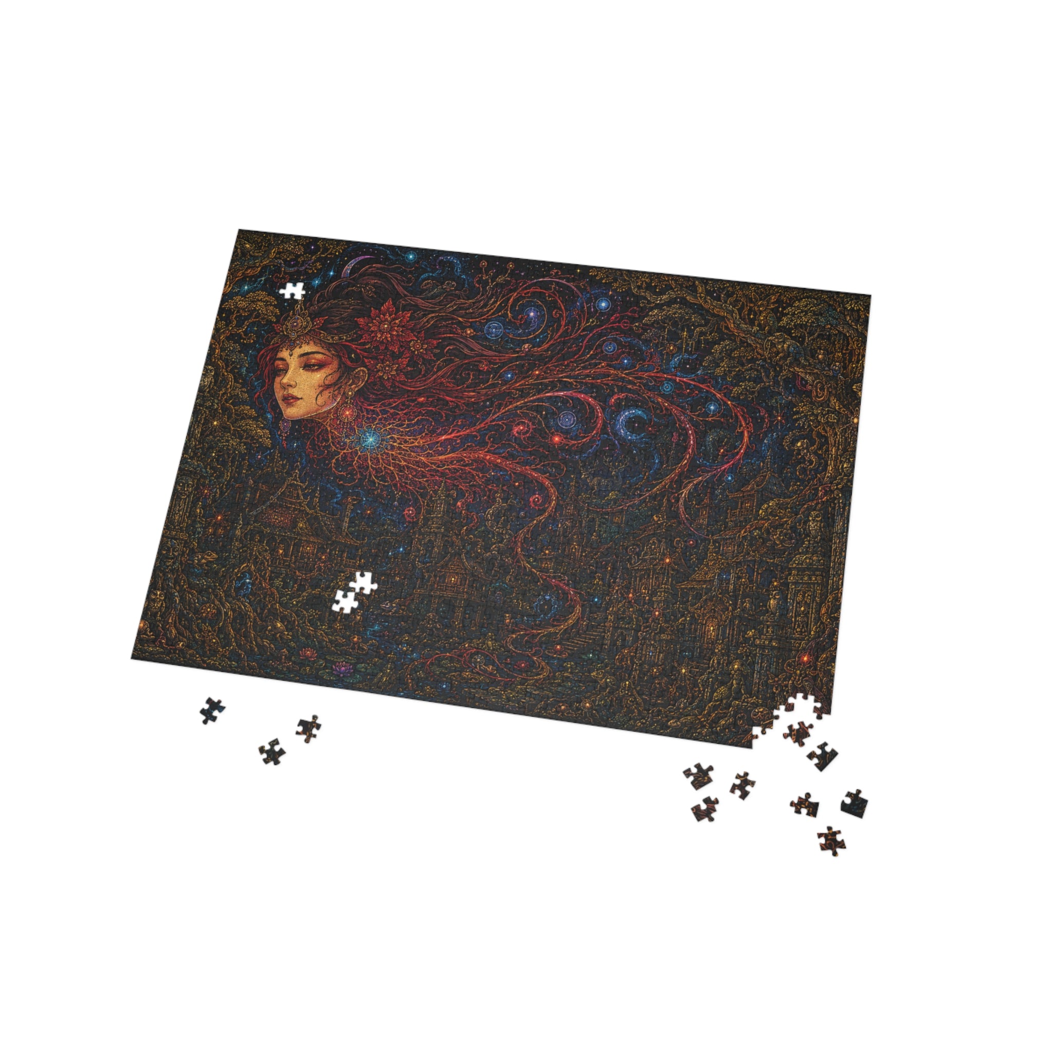 Mystic Night Sky Puzzle – Ethereal Woman Fantasy Art (96/252/500/1000 pcs)