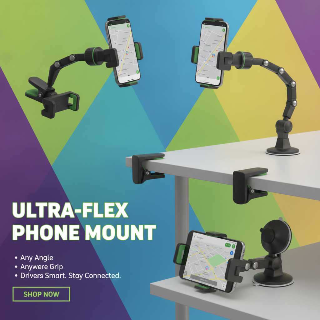 360° Rearview Mirror Phone Mount — Hands-Free & Hideaway Design