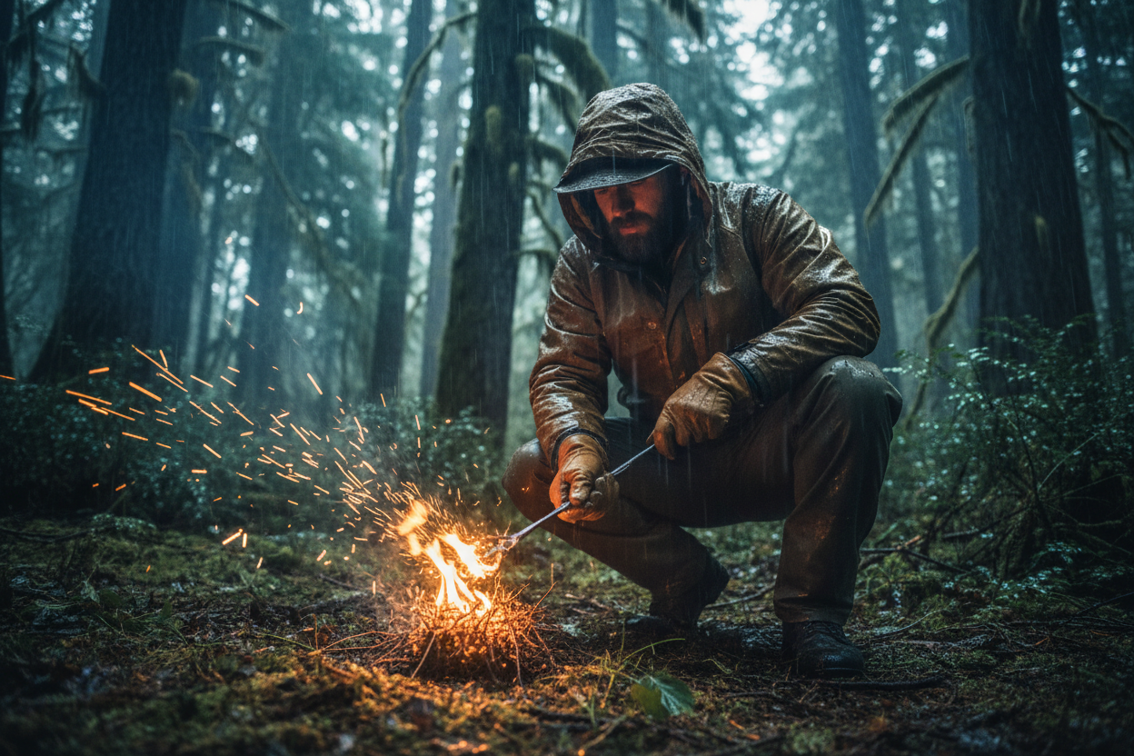 Heavy Duty Survival Fire Starter Kit — Waterproof, Easy-Grip, All-Weather