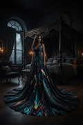 Lunar Veil Gown Iridescent