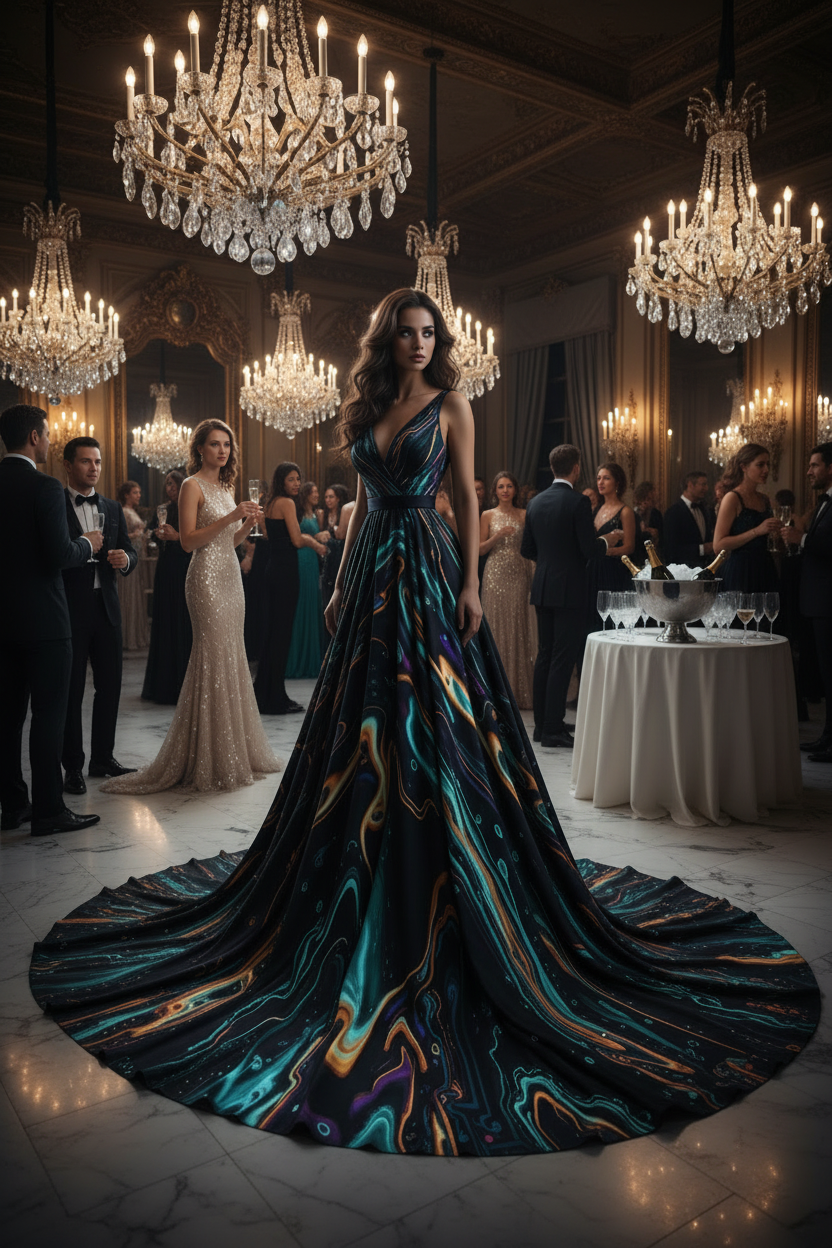 Lunar Veil Gown — Luxury Party