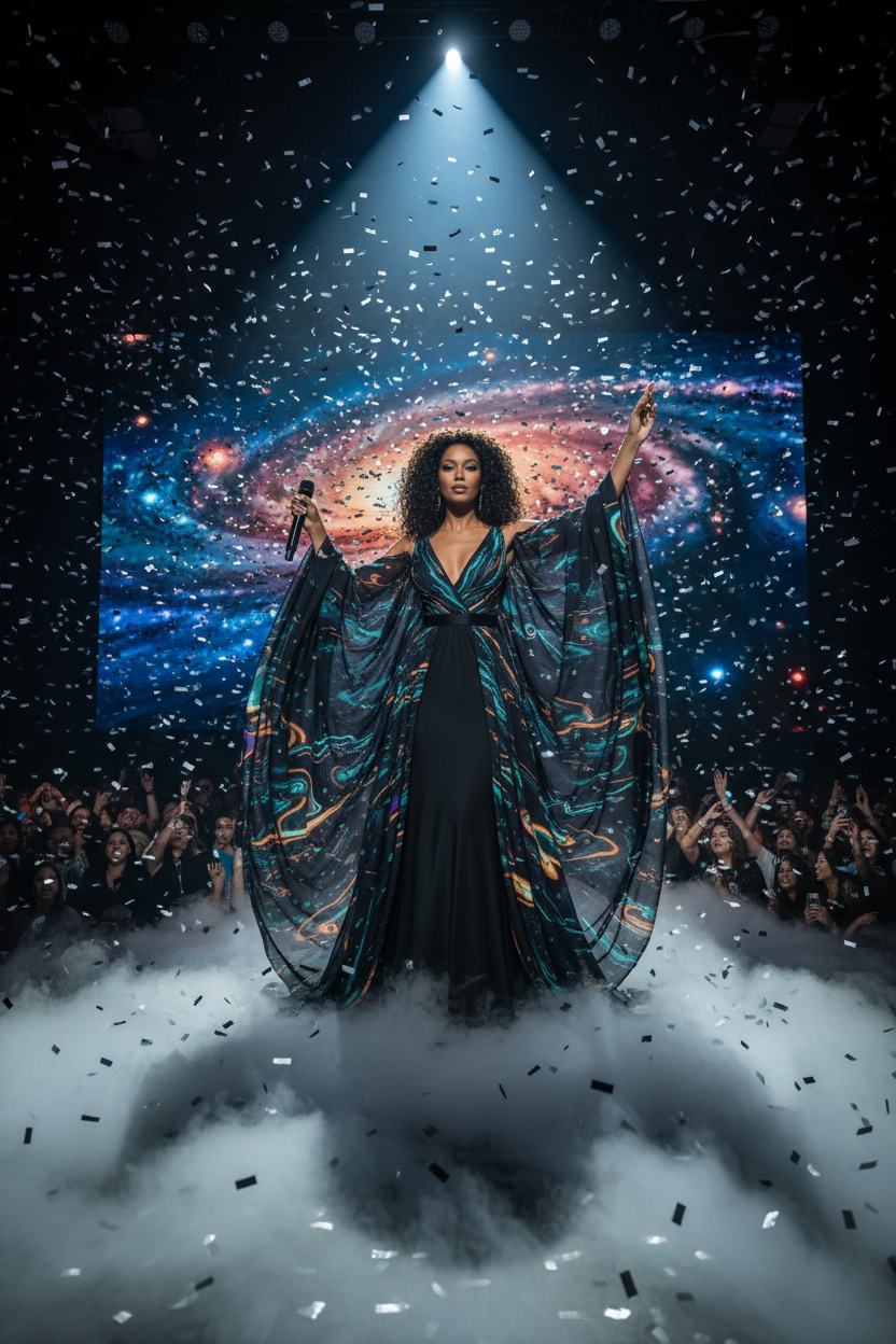 Lunar Veil Gown Mesh — Vegas Stage