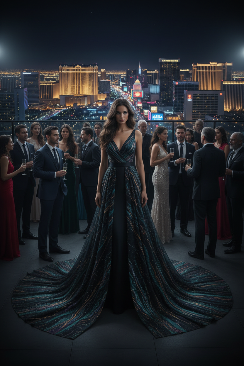 Lunar Veil Gown Mesh — VIP After-Party