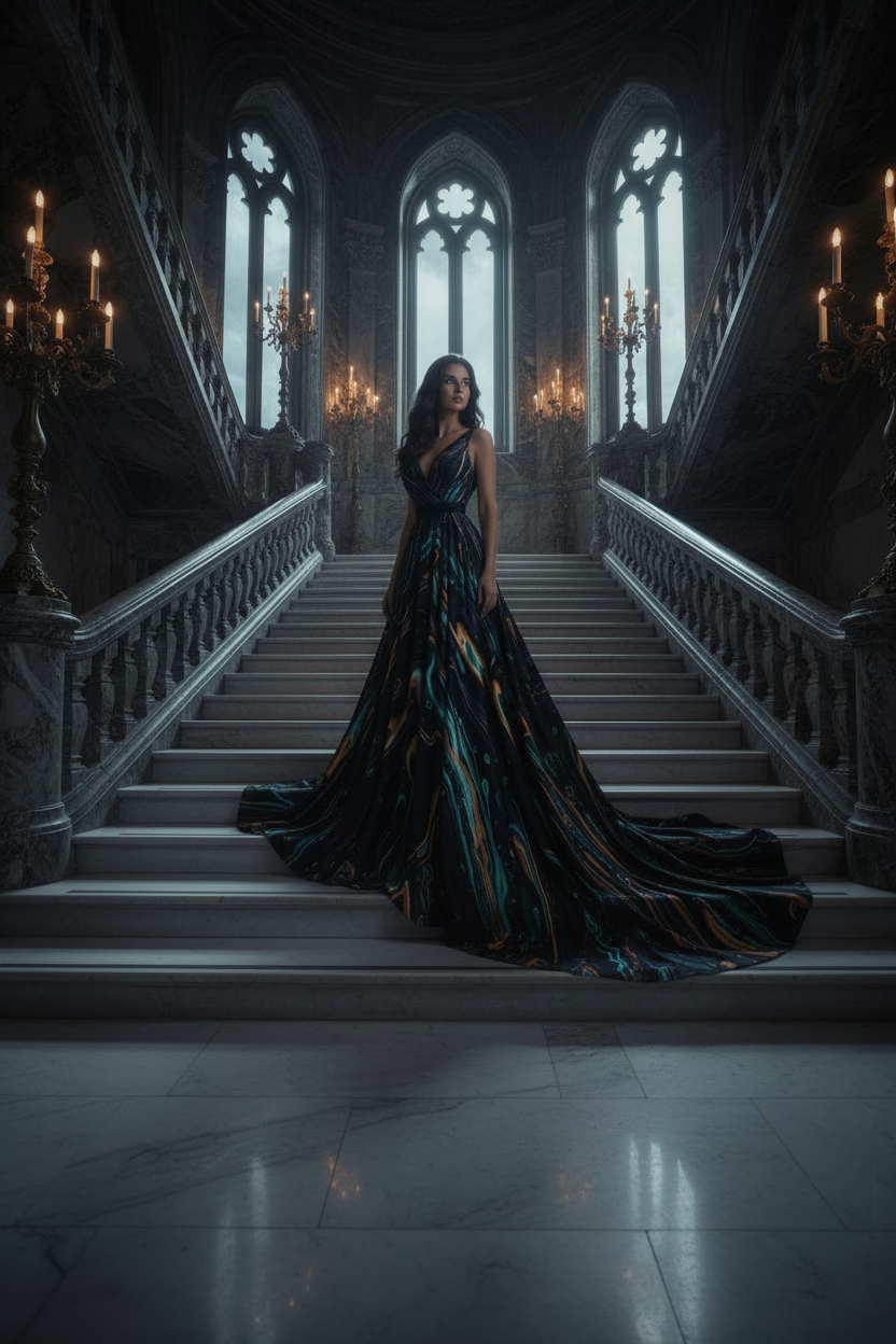 Lunar Veil Gown — Staircase