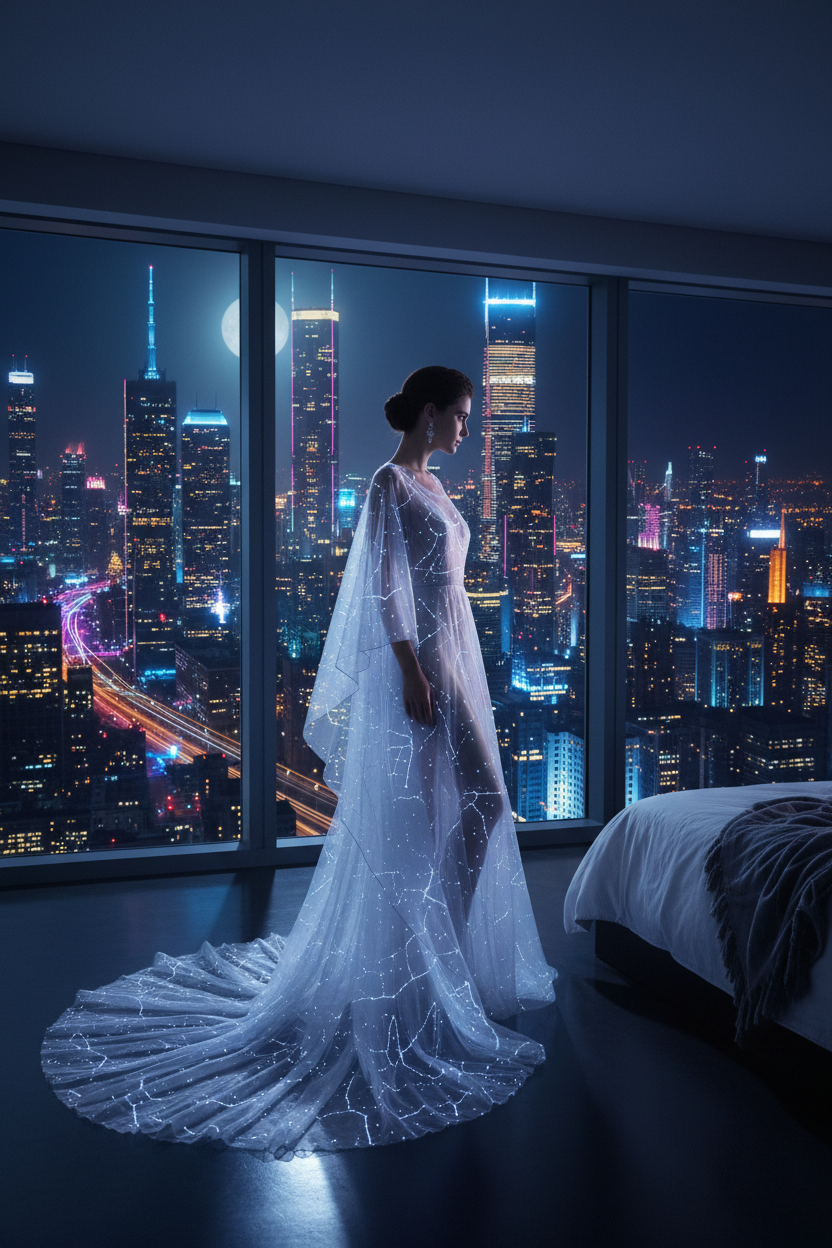 Lunar Veil Gown — Somnus Aegis Sleeper Series